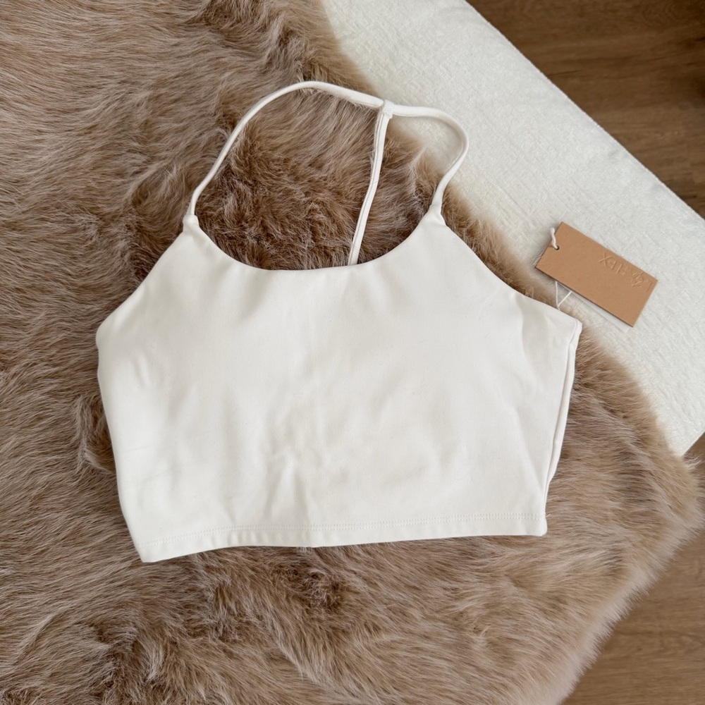 Women's Cream Cropped Bralette Tank Top - Brand: Popflex